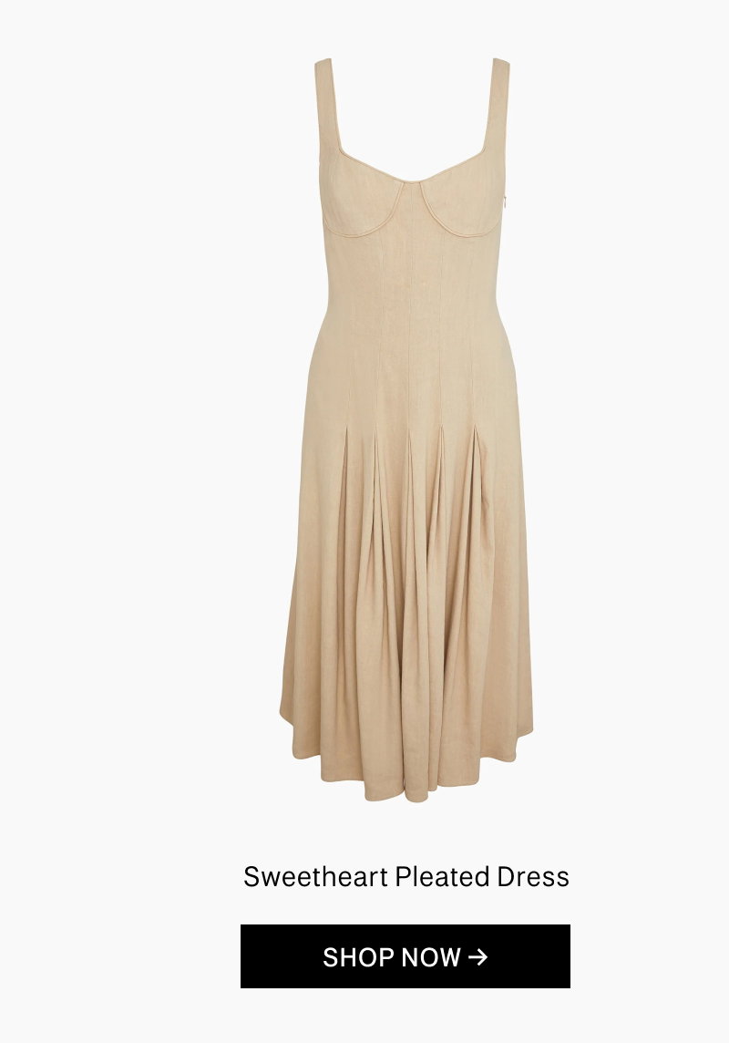 Onia Spring 2026 Sweetheart Pleated Dress