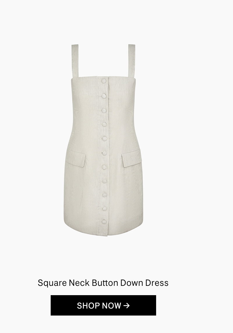 Onia Spring 2026 Square Neck Button Down Dress