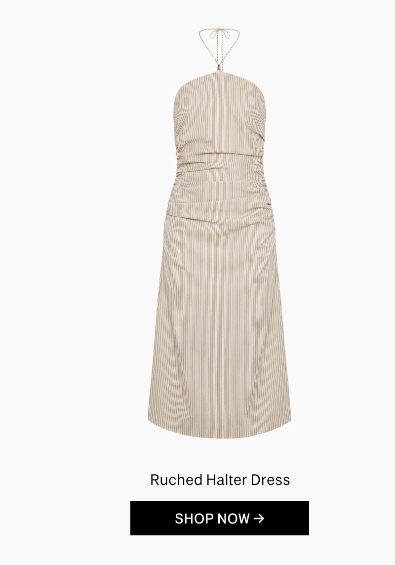 Onia Spring 2026 Ruched Halter Dress