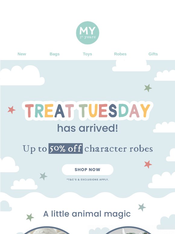 Treat Tuesday 🦋 Up to 50% off colourful characters