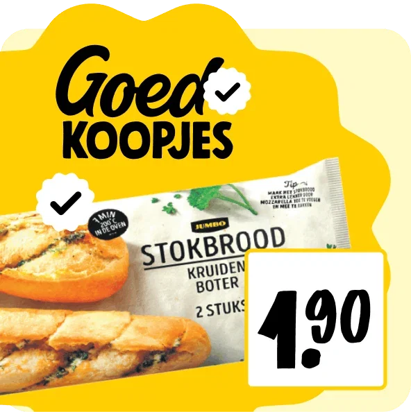 Jumbo stokbroodkruidenboter voor €1,90