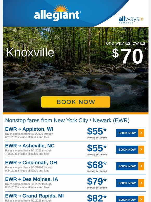 Fly from $55 - Your Next Break is Calling
