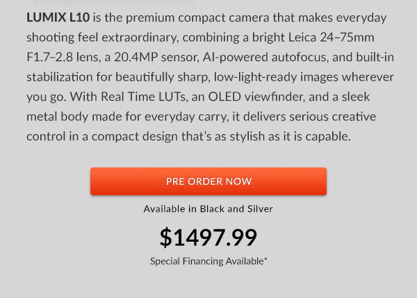 LUMIX L10 Premium Compact Digital Camera, 24-75mm Zoom Lens