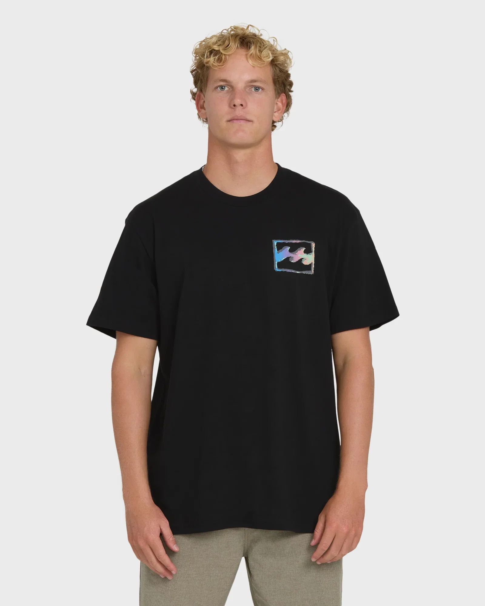 Image of Crayon Wave Premium Short Sleeve Knit T-Shirt - Black