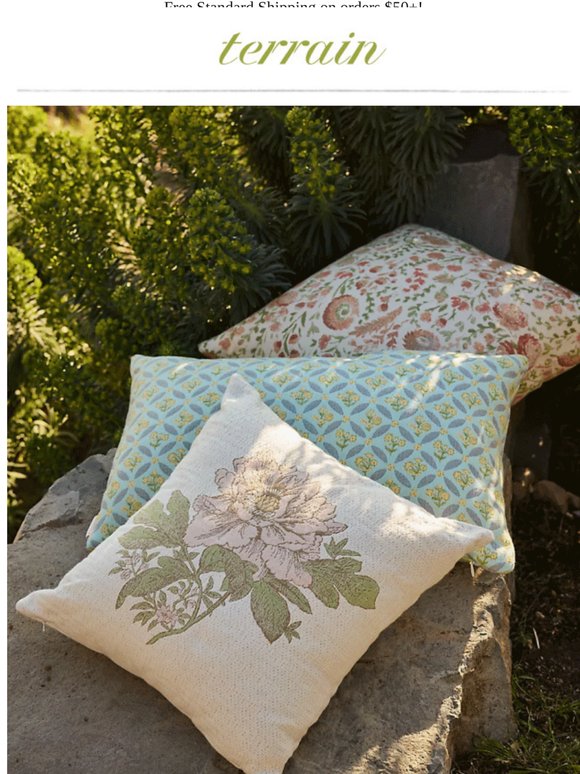 Sunbrella pillows in over 20 patterns
