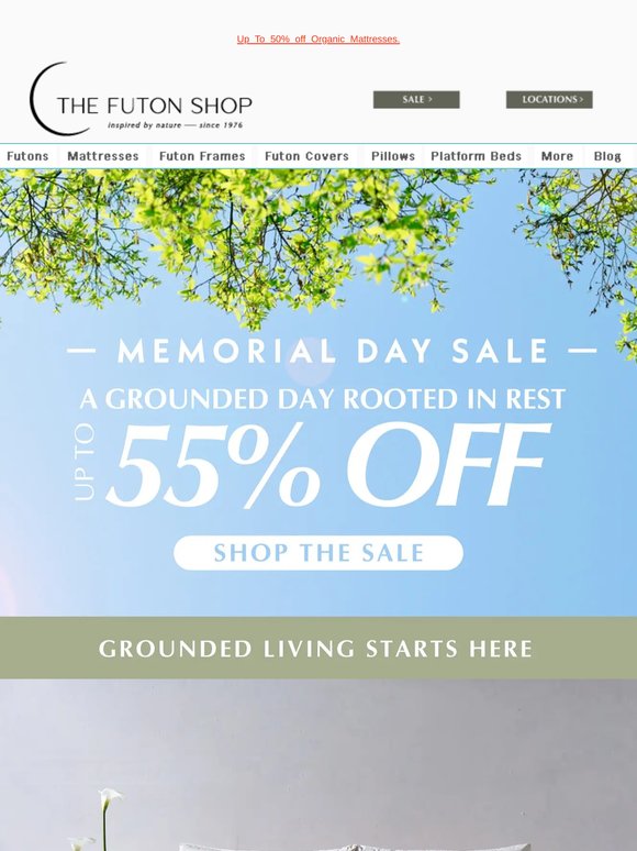 Memorial Day Sale Starts Now! - Shop Up To 55% Off Non-toxic Furniture