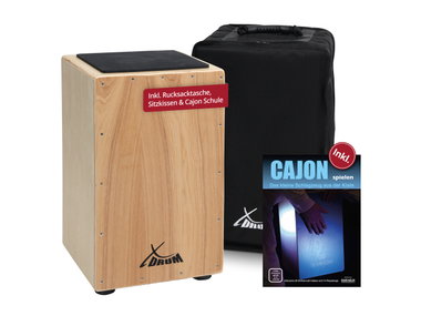 XDrum Cajon Primero Natur inkl. Cajonschule und Tasche