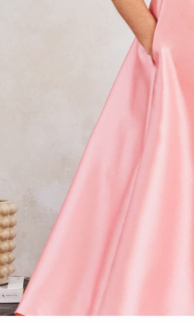 Mikado Lapel Belted Midi Dress In Apricot Ice