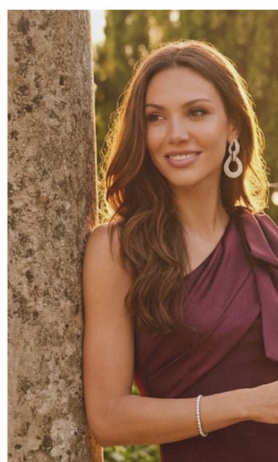 One Shoulder Satin Bow Crepe Gown In Bordeaux Glow