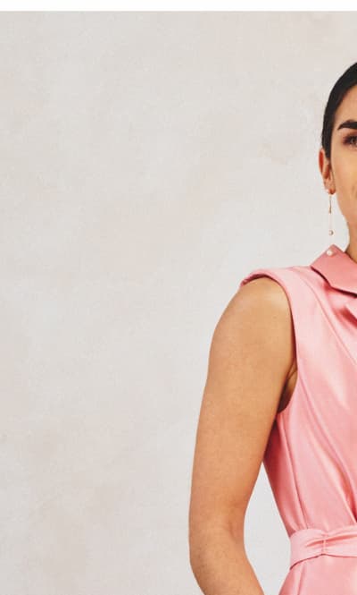 Mikado Lapel Belted Midi Dress In Apricot Ice