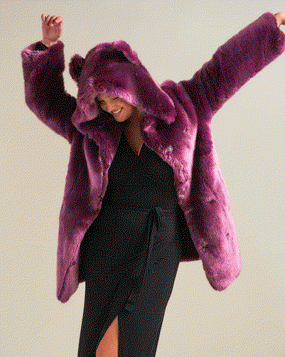 Classic Women's Faux Fur Coat | Lavender Wolf