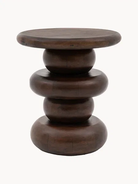 Runder Couchtisch Sculpt aus Mangoholz