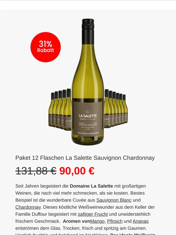 🔥 Weißweinwunder! La Salette Sauvignon Chardonnay 🇫🇷 mit 31 % Rabatt 🍷 !
