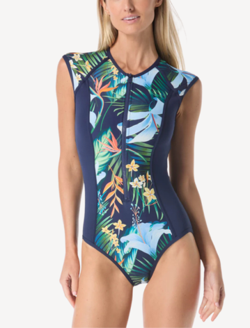Midnight Tropical Endurance UPF 50 Cap Sleeve Paddle Suit