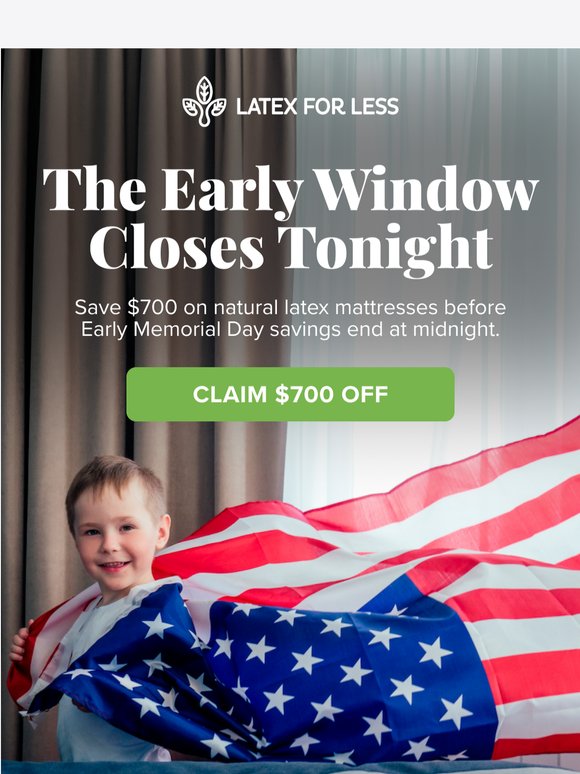 Early Savings End Tonight