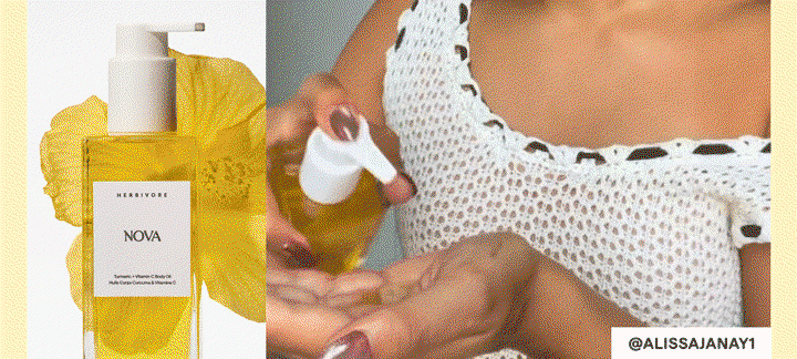 ALISSA JANAY WEARS NOVA BODY OIL 