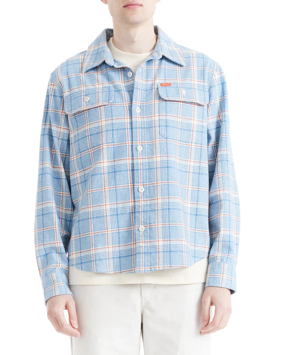Image of Vacay Check Shirt - Sky Blue