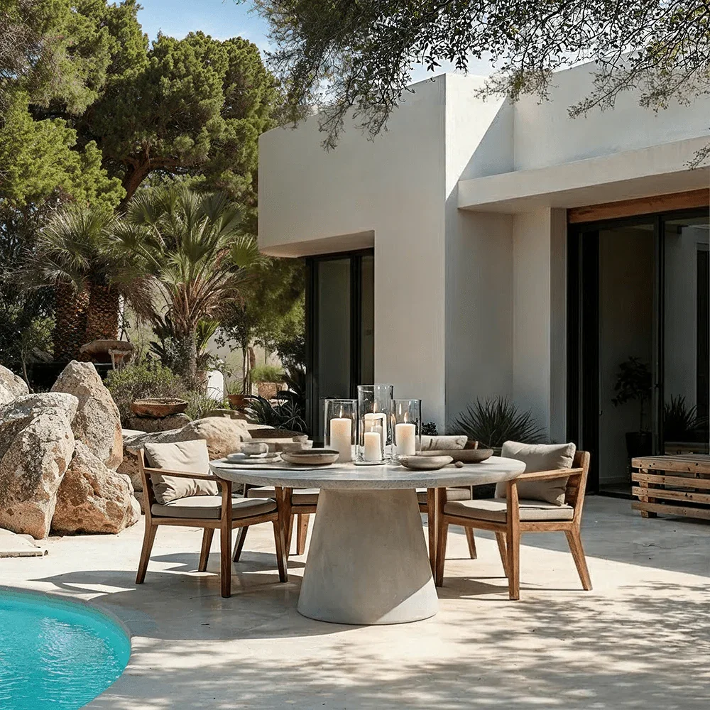 Katrina Concrete Indoor/Outdoor Round Dining Table