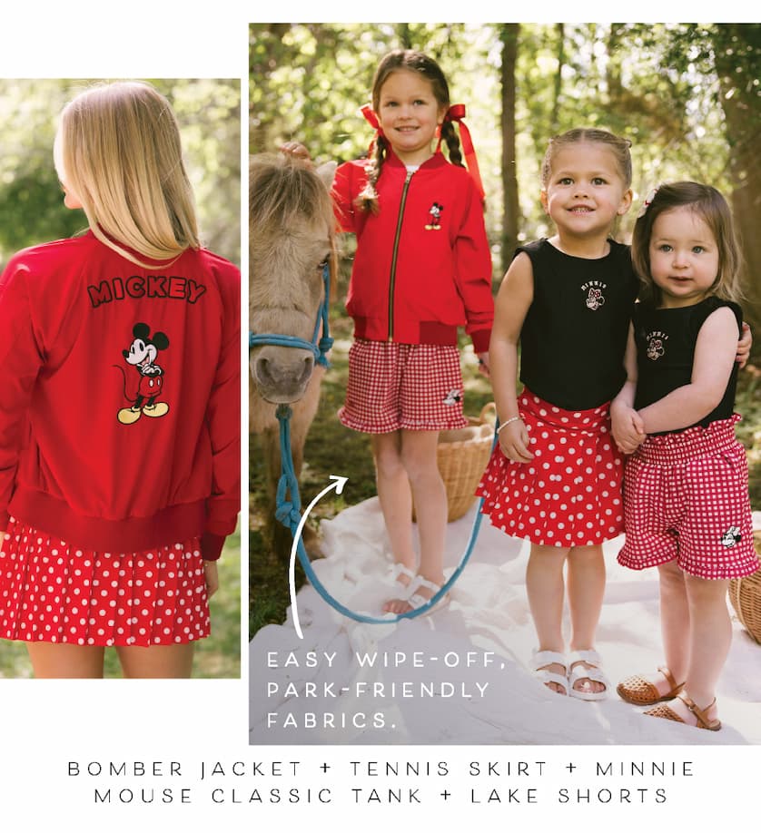 red bomber jackets and tennis skirts