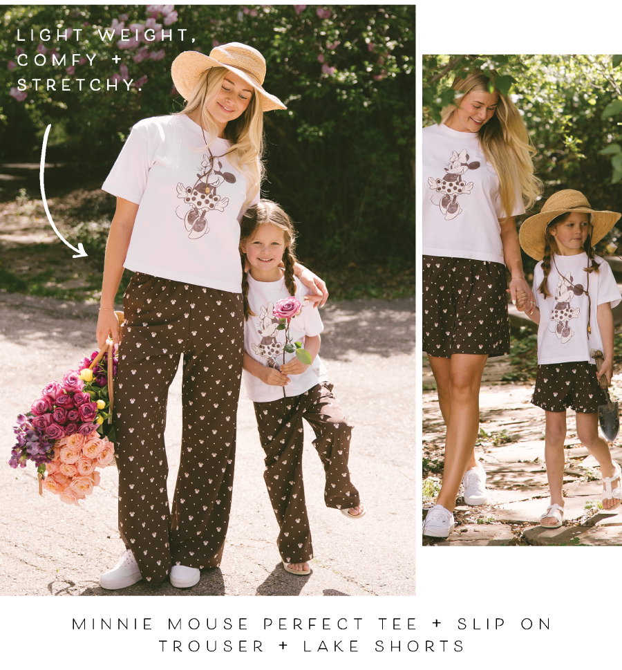 minnie perfect tee and slip on trousers
