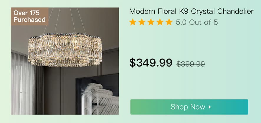 Modern Floral K9 Crystal Chandelier