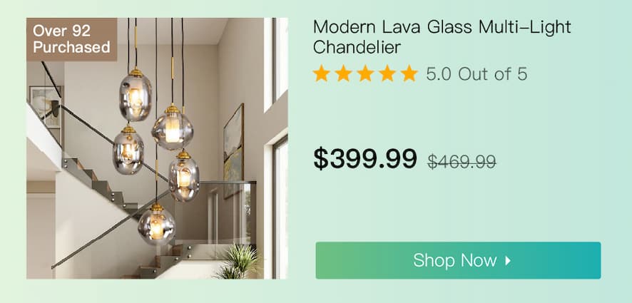 Modern Lava Glass Multi-Light Chandelier