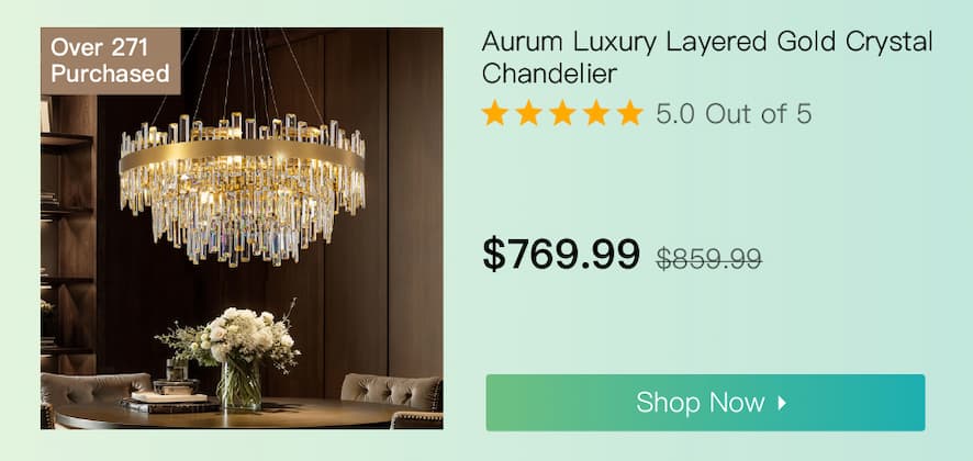 Aurum Luxury Layered Gold Crystal Chandelier