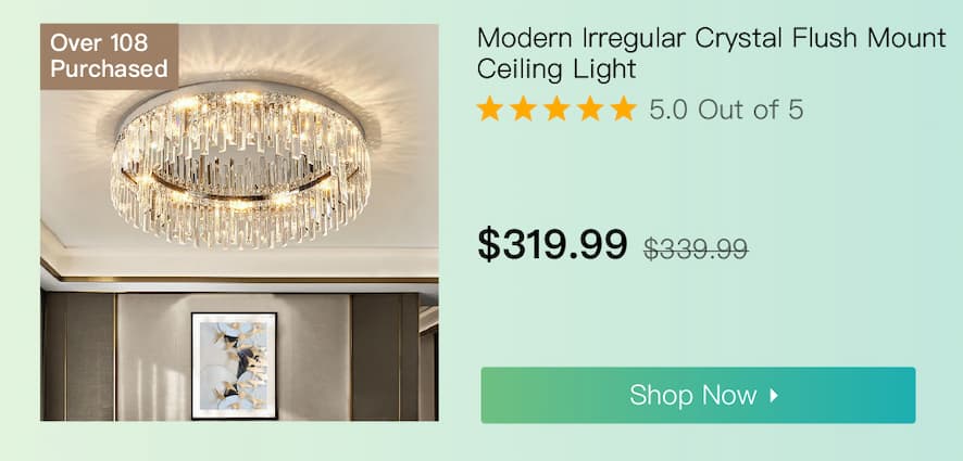 Modern Irregular Crystal Flush Mount Ceiling Light
