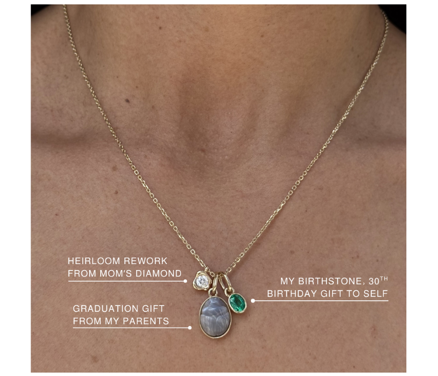 A place. A person. A moment you want to keep close. Charms hold them all—quietly.  Start with one. Add as you go. Let it build over time into something that feels like you—layered, personal, and entirely your own story, piece by piece.