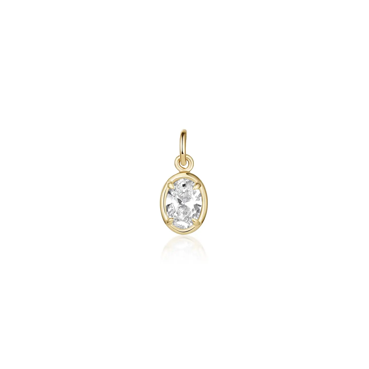 Image of Lisse North-South Diamond Oval Charm