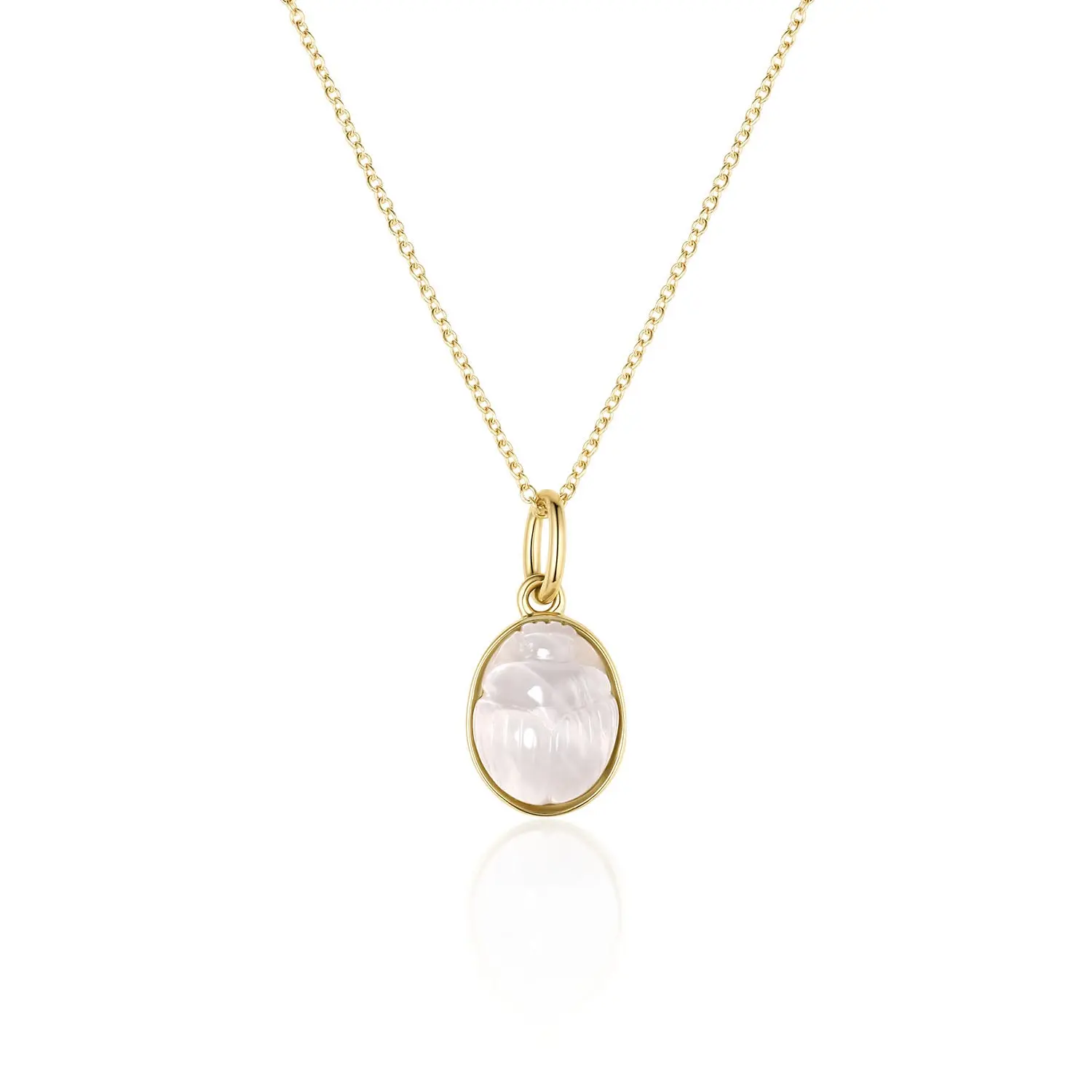 Image of Moonstone Scarab Necklace