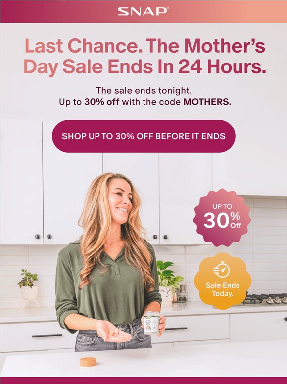 Up to 30% Off Ends Today!