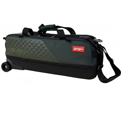 Image of KR 3 Ball Diamond Hunter Green Slim Triple Roller Bowling Bag