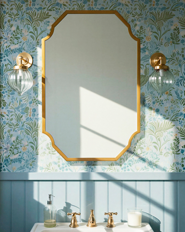 herald mirror in brass
