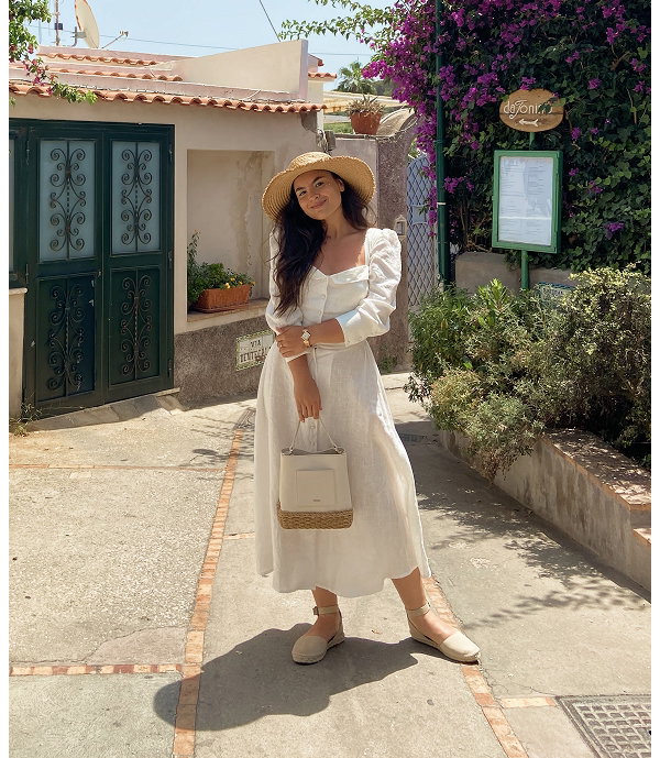 @robertadide welcomes the new season in breathable linen Esther Dress perfect for in between days