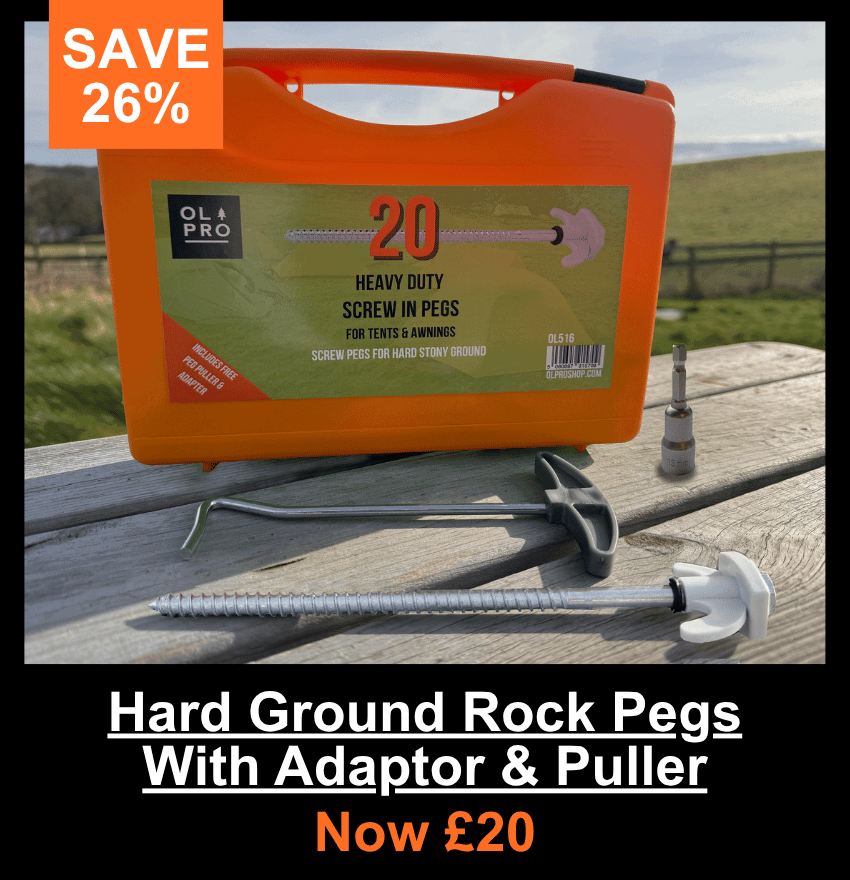 Screw in Hard Ground Rock Pegs Peg With 20pcs Adaptor and Peg Puller