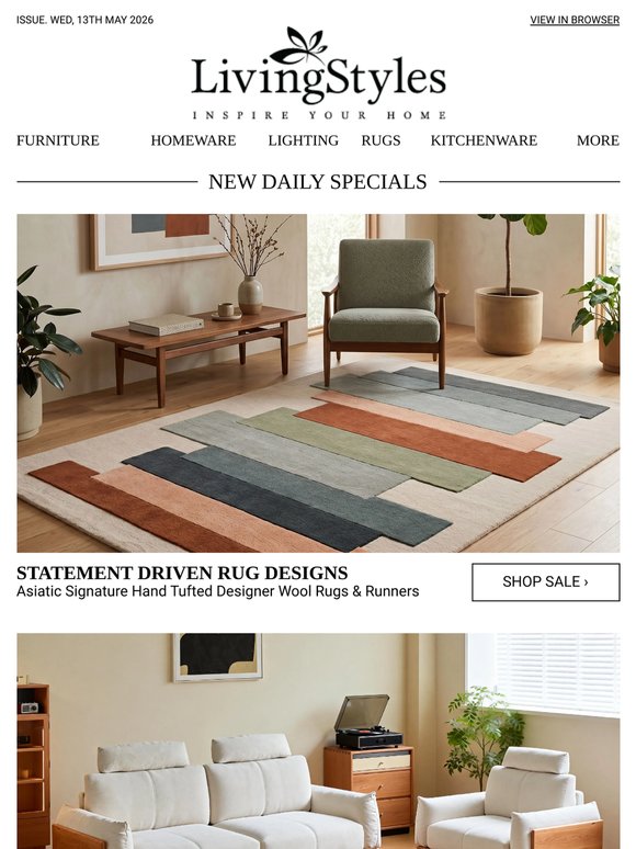 Asiatic Signature Hand Tufted Designer Wool Rugs & Runners, Cotton Linen Fabric Slipcover Sofas, Corduroy Fabric Armchairs & Boucle Sofas, Luxury...
