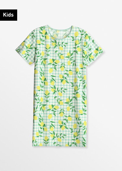 Short-sleeved nightdress for children in the colour Icy Mint from the Kids Fruits series by CALIDA.