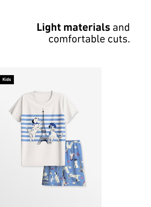Short pyjama for children in the colour Star White from the Toddlers Dog series by CALIDA.