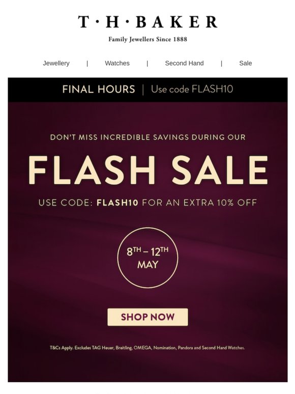 Our Flash Sale Ends Tonight