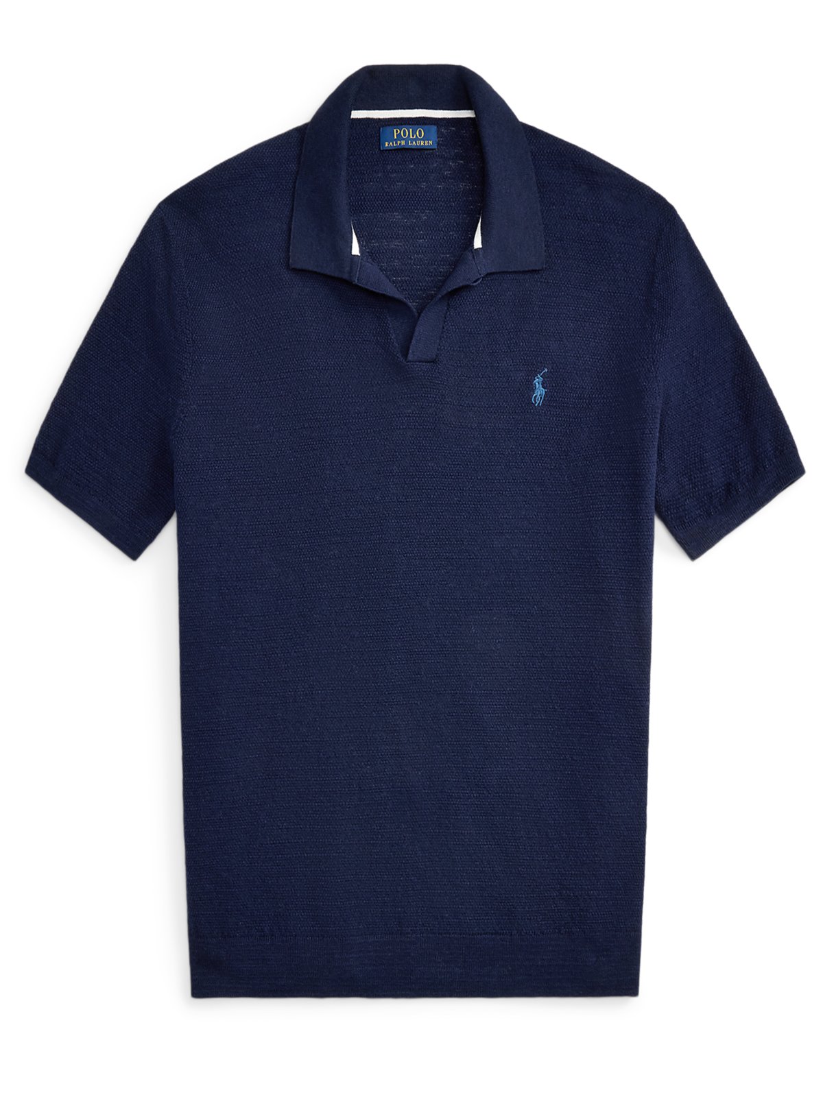 Strick-Poloshirt mit Variokragen und Logo-Stickerei