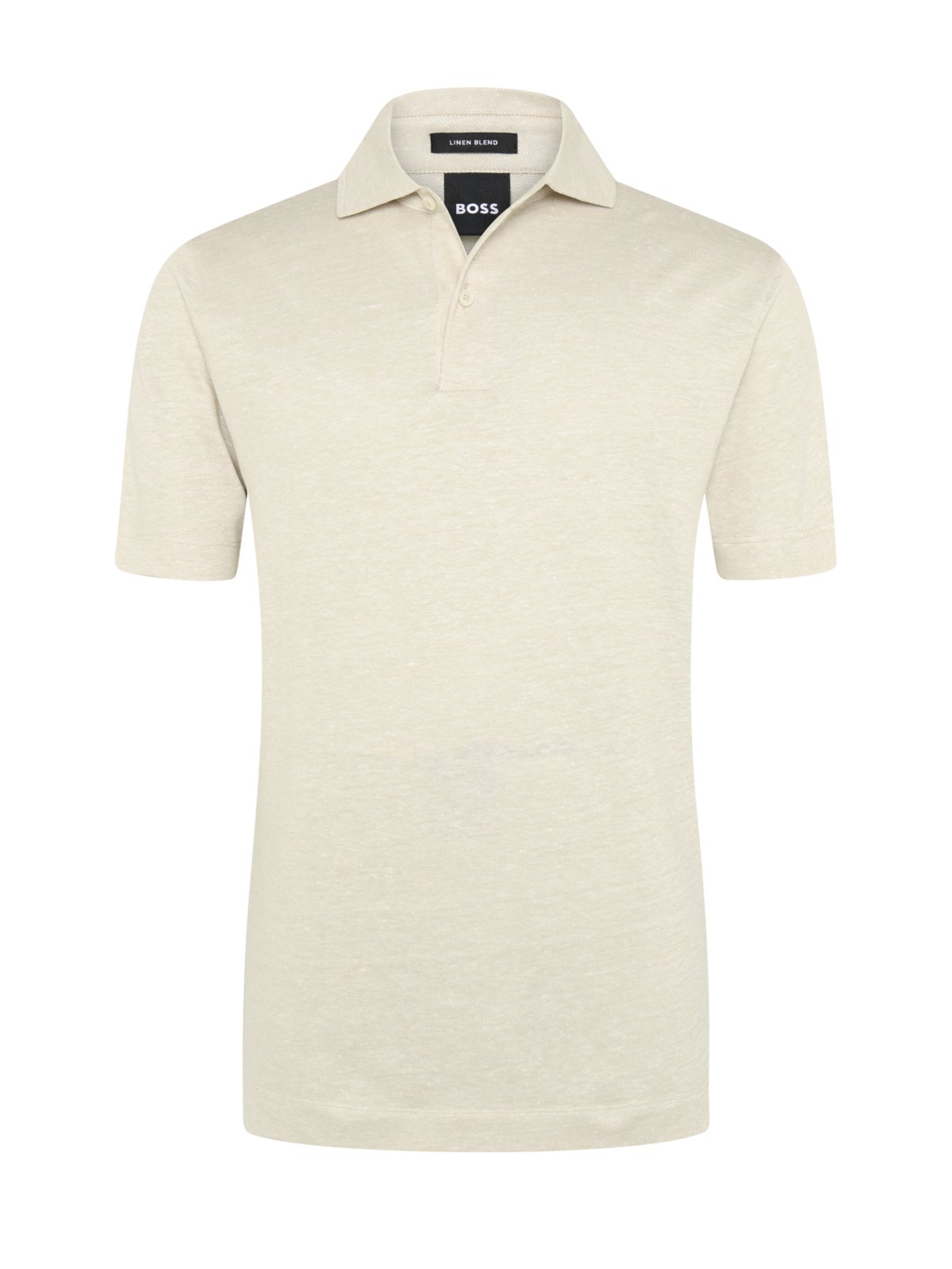 Unifarbenes Poloshirt aus einem Leinen-Baumwollmischgewebe