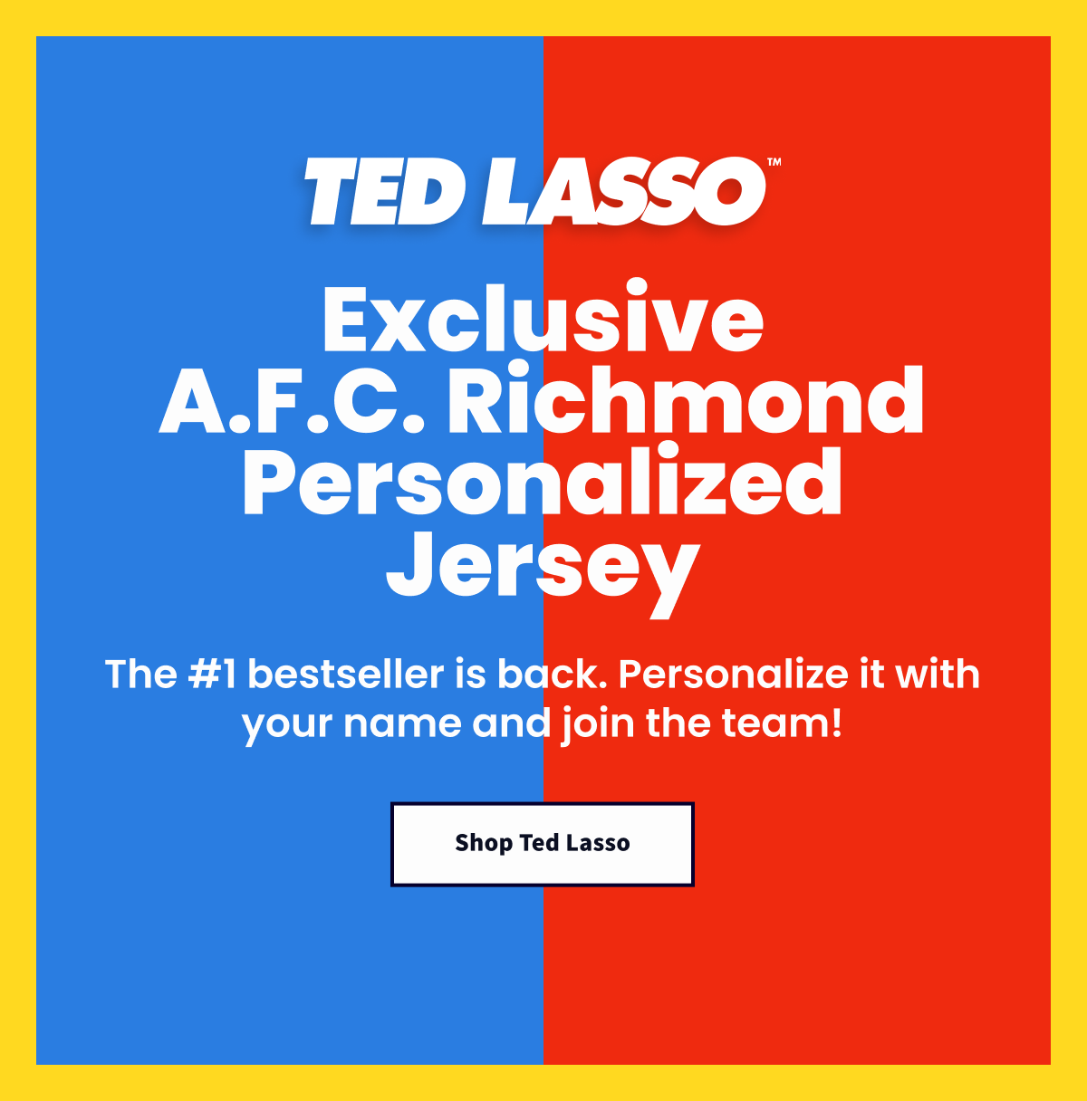 Exclusive A.F.C. Richmond Personalized Jersey. Shop Ted Lasso.