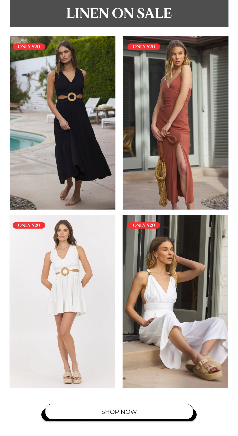 LINEN ON SALE: SHOP NOW