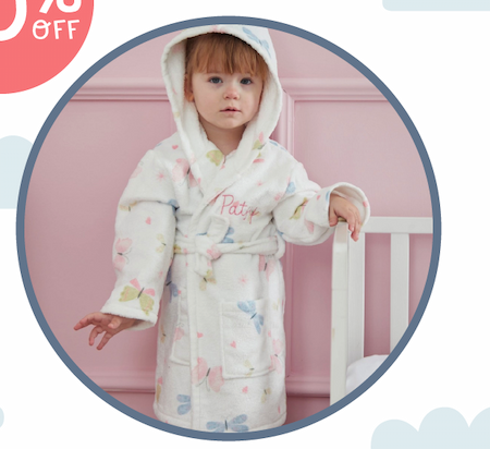 Personalised Butterfly Fleece Robe