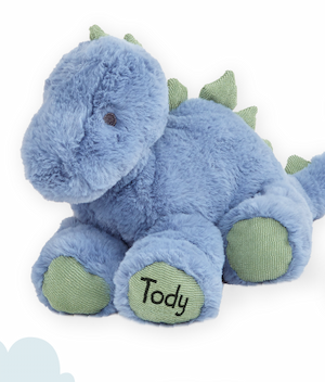 Personalised Blue and Green Dinosaur Soft Toy