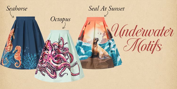 Underwater motif skirts