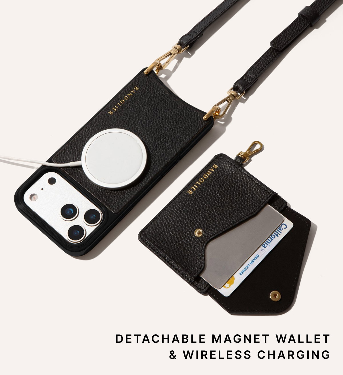DETACHABLE MAGNET WALLET & WIRELESS CHARGING