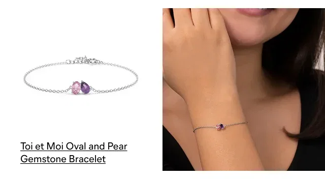 Toi et Moi Oval and Pear Gemstone Bracelet