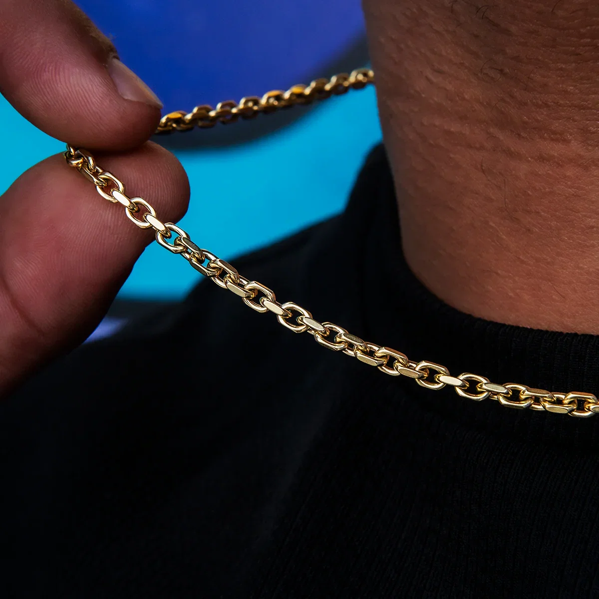 Image of Adjustable Open Box Chain in Yellow Gold or White Gold - 3.6mm
